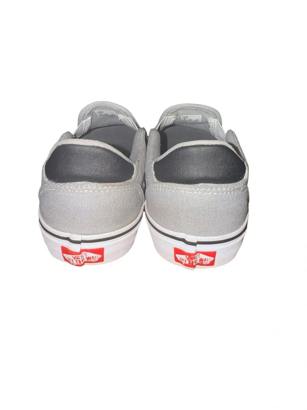 Vans Classic Slip-On Gray Canvas Deluxe Comfort Men’s 8 Casual Skate Shoes